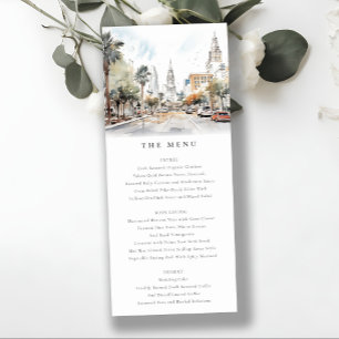 Moda Orlando Florida Skyline Boda Tarjeta de menú