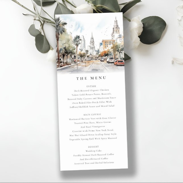 Moda Orlando Florida Skyline Boda Tarjeta de menú (Subido por el creador)