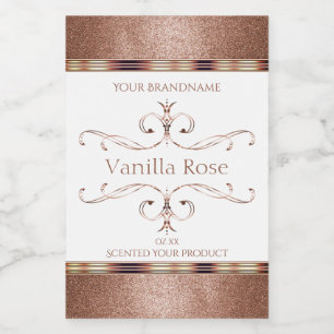 Moda Ornate Rosa Gold Purpurina Etiquetas de produ