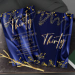 Moda Oro 30 cumpleaños Invitación Royal Blue<br><div class="desc">La asombrosa invitación de cumpleaños número 30 con brillo y decoración de oro,  estos invitados Fiestas son plantillas impresas para él o ella y se pueden personalizar fácilmente e incluso imprimir físicamente.</div>