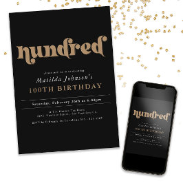 Moda Oro Negro Invitación a la fiesta de cumpleaño