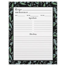 Moda Página Binder de receta del patrón de eucalip