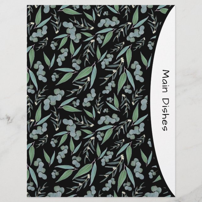 Moda Página Divisor de Receta de Eucalipto Negro (Anverso)