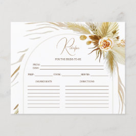 Moda Pampas Grass Boho tarjeta de receta para la d