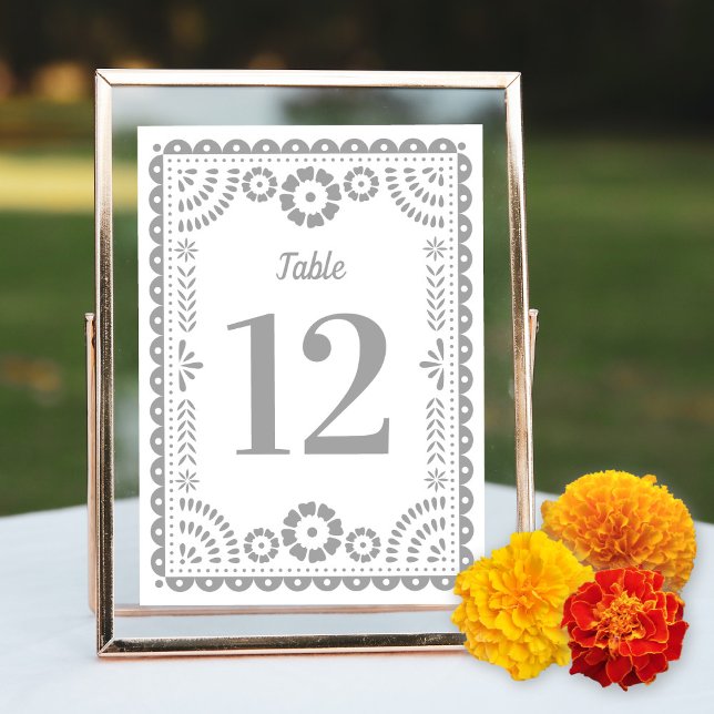 Moda Papel gris Picado Boda Número de mesa (Subido por el creador)