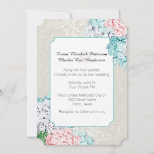 Moda Pastel Hydrangeas Invitación a la boda