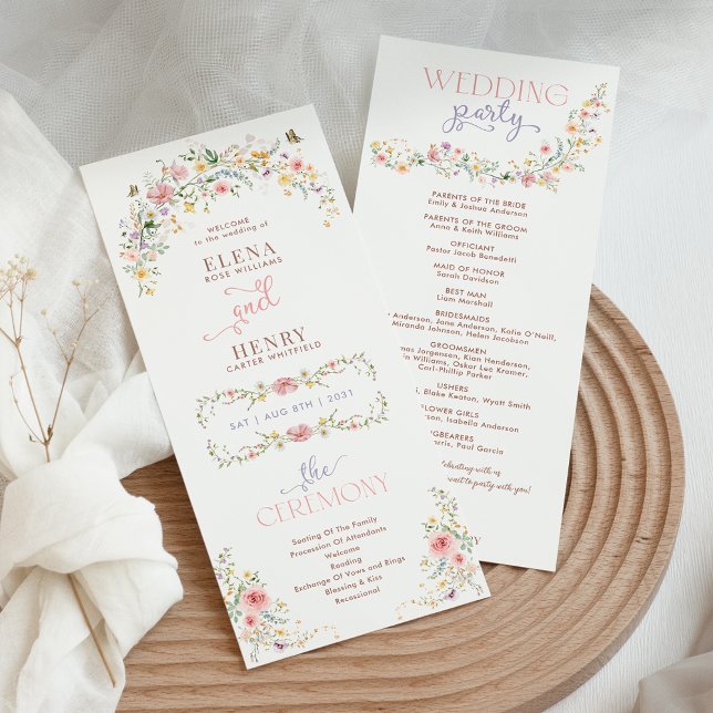 Moda Pastel Wildflowers Programa de Bodas de Cuent (Subido por el creador)