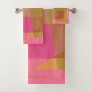 Moda Patrón abstracto de Naranja rosado dorado Bei