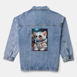 "Moda Pegatina: Chaqueta de denim ilustrada para m