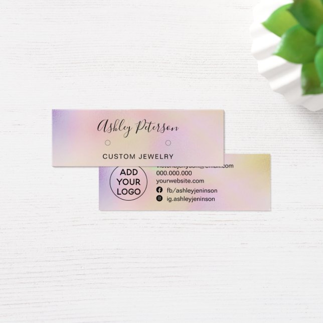 Moda perla holográfica estuche fresco pendientes p (Escritorio)