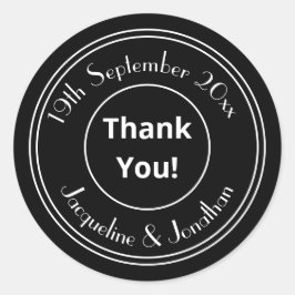 Moda Personalizada B & W Gracias Sellos para sobre