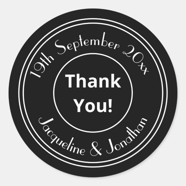 Moda Personalizada B & W Gracias Sellos para sobre (Anverso)