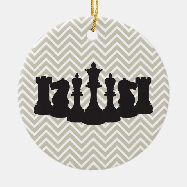 Moda personalizada Chevron Chess Ornamento de Navi (Frente)