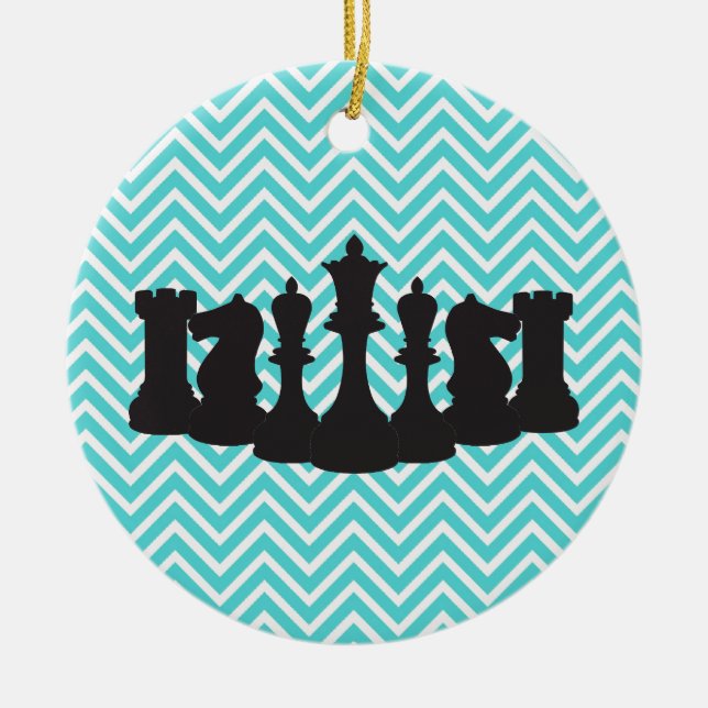 Moda personalizada Chevron Chess Ornamento de Navi (Frente)