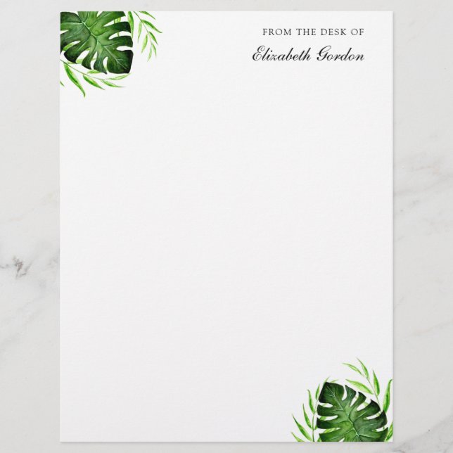 Moda personalizada de escritura de selva de hojas  (Anverso)