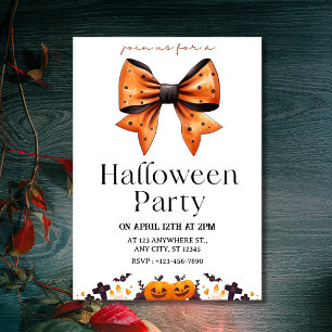 Moda Polka Dot Bow Halloween Party Invitación