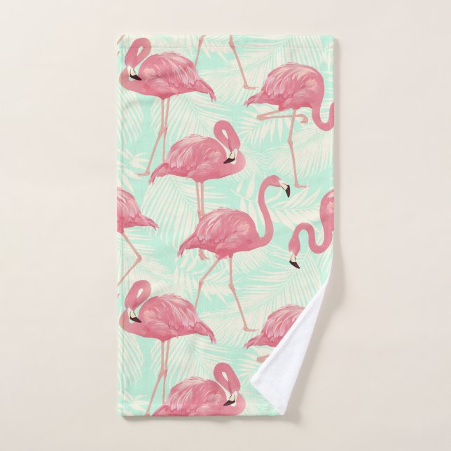 Moda Preppy Patrón Elegante Flamingo Rosa (Toalla de mano)