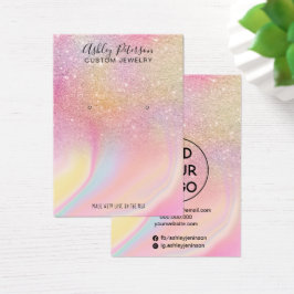 Moda purpurina arco iris joyería pantalla de arete