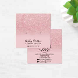 Moda purpurina chispas rosadas estuche pendientes 