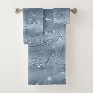 Moda Purpurina de plata azul turbulento de lujo