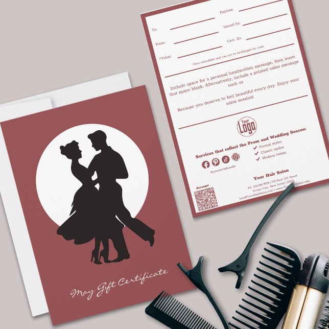 Moda QR Code Services Nota de mayo Certificado de  (Chic QR Code Services Note May Gift Certificate, Smoky Topaz White)