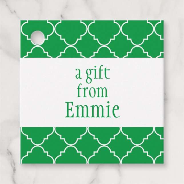 Moda Quatrefoil Entrega personalizada o Etiquetas  (Anverso)