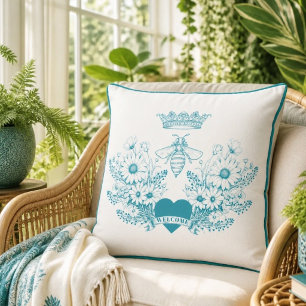 Moda Queen Bee   Cojín decorativo de abejas de la 