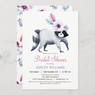 Moda Raccoon Bridal Shower Invitación
