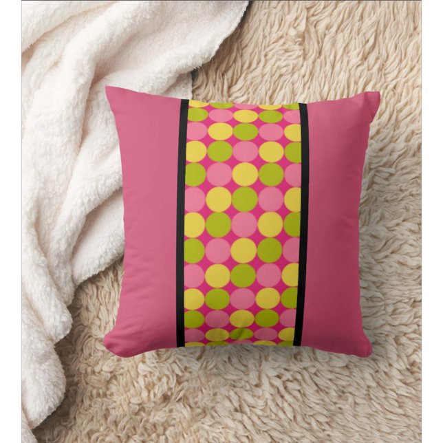 Moda Rasberry Polka Cojín decorativo de Punto (Raspberry Throw Pillow Perfect for Home or Dorm )
