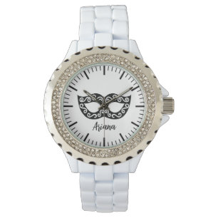 Moda reloj de pulsera de esmalte blanco diamante d