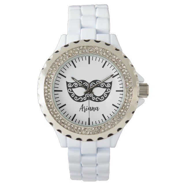 Moda reloj de pulsera de esmalte blanco diamante d (Anverso)