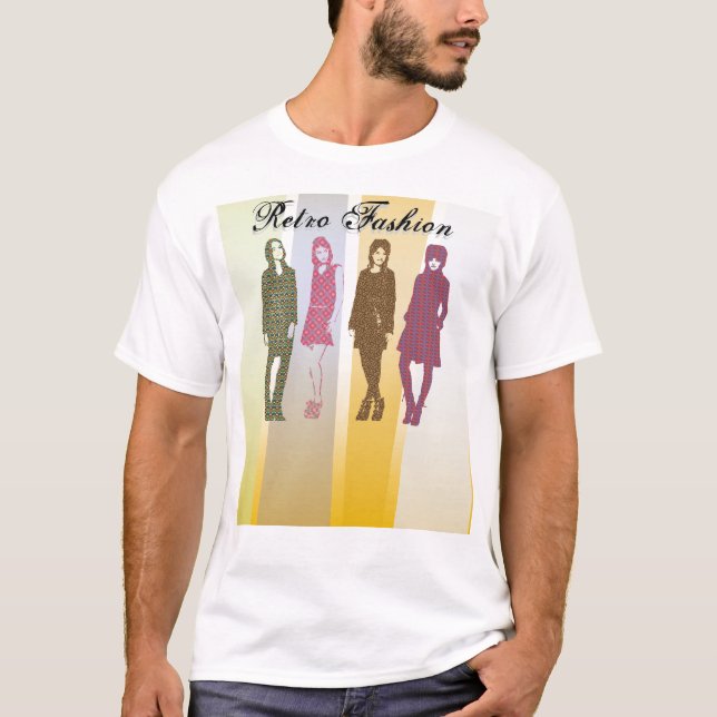 Moda retra de la plantilla de la camiseta (Anverso)
