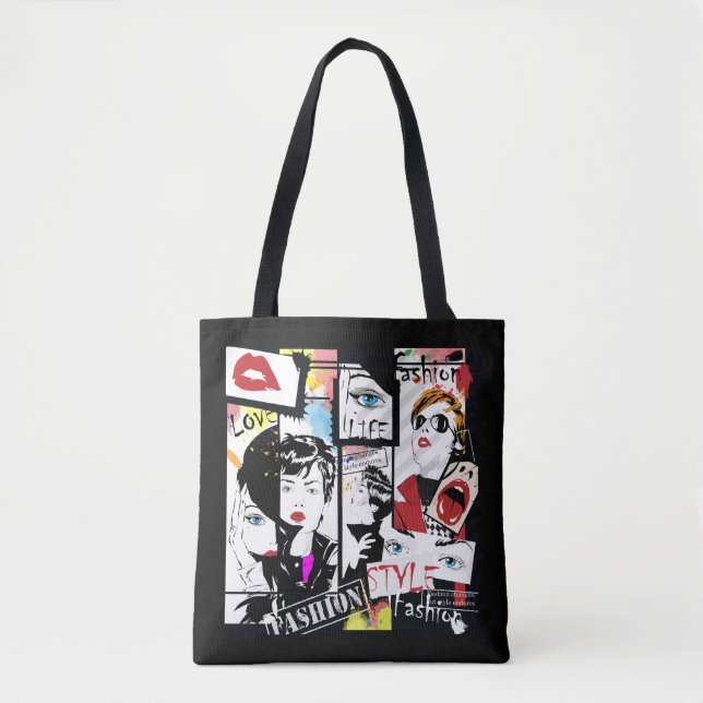Moda Retro Pop Art Bolsa De Tote Impresa (Anverso)