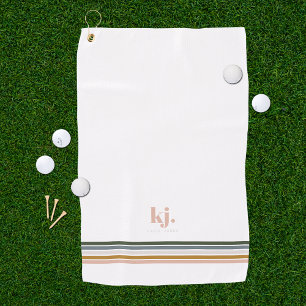 Moda Retro Stripes Monograma Toalla de Golf