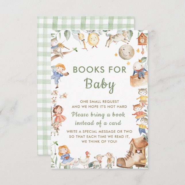 Moda Rhyme Greenery Traer una tarjeta de libro (Anverso / Reverso)