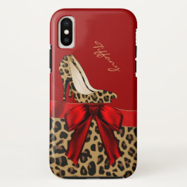 Moda rojo y jaguar Imprimir iPhone X Funda