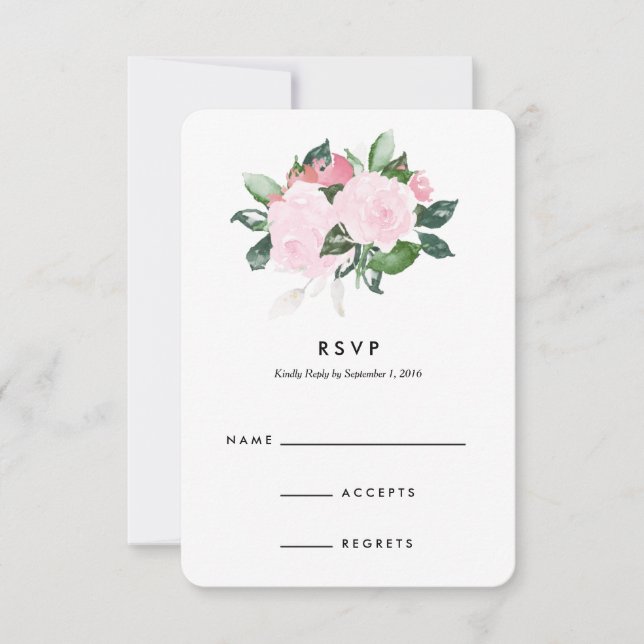 Moda Romance | Tarjeta de respuesta del boda (Anverso)