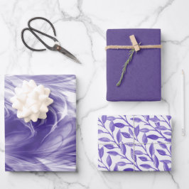 Moda romántica hojas de papel de envolvimiento púr