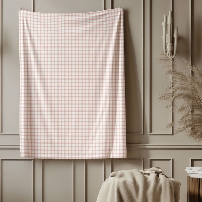 Moda Rosa al dorado en manta (Chic Checkered Rose Gold Fleece Blanket)