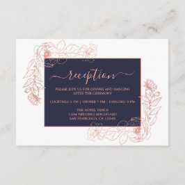 Moda Rosa azul oscuro oro Floral Boda en recepción