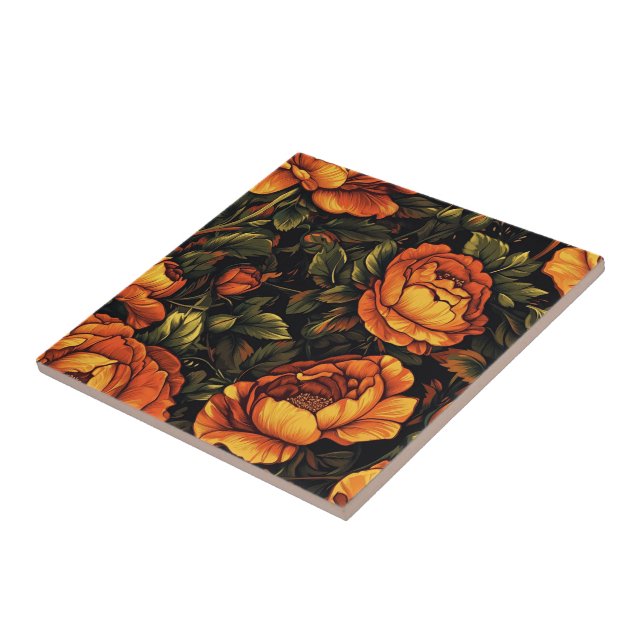 Moda Rosa Floral Baldosas Cerámicas Para Cocina Rú (Lado)