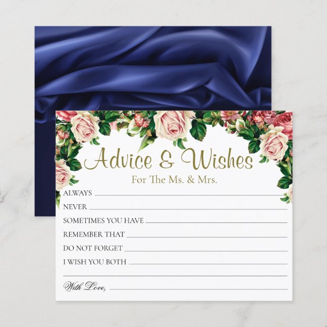 Moda Rosas de Bouquet Boda Tarjetas de consejos (Anverso / Reverso)