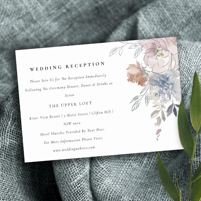 Moda Rubor acuarela Floral Wedding Recepcion (Subido por el creador)