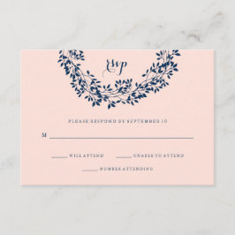 Moda Rubor y Navy Botanical Wreath RSVP