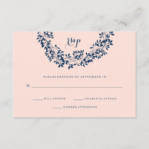 Moda Rubor y Navy Botanical Wreath RSVP