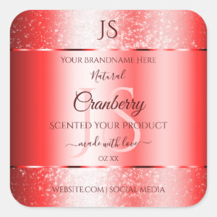 Moda Ruby Red Soft Purpurina Etiquetas de producto