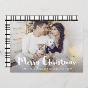 Moda Rustic Plaid con foto Feliz Navidad