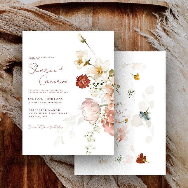 Moda Rústica acuarela Boho Floral Garden Wedding (Subido por el creador)