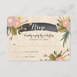 Moda Rústica acuarela Floral Boda de tela RSVP