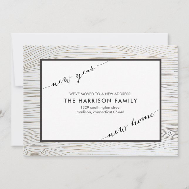 Moda Rústica Invitación en movimiento de madera de (Anverso)